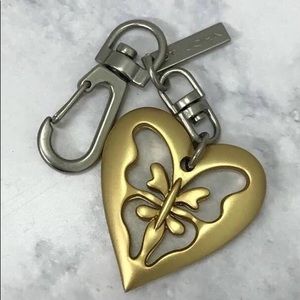 NWOT St John Heart Butterfly Key Chain Ring